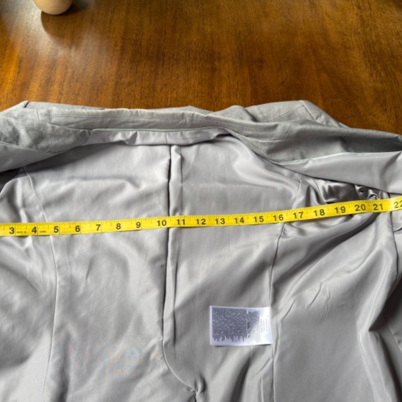 Grey cotton blazer cropped sleeves Banana Republic - Picture 6 of 8